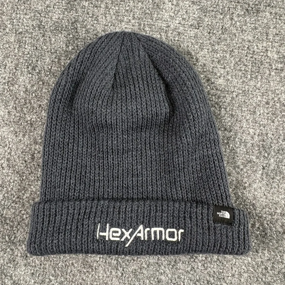 The North Face Beanie OSFA Blue Knit Cuffed‎ HexArmor Logo Winter Hat Unisex Ski